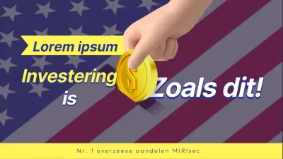Een eenvoudige geel-blauwe post over beleggen in Amerikaanse aandelen