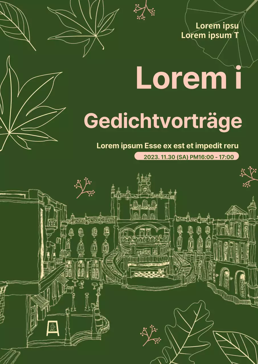 Förderung von Gedichtvorträgen mit einem dunkelgrünen Schriftbild