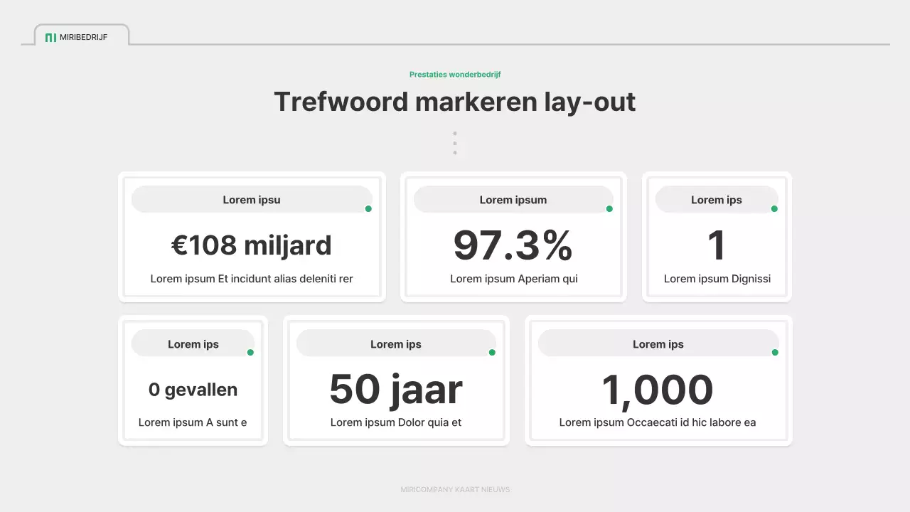 Een eenvoudig groen en grijs bedrijfsprofiel