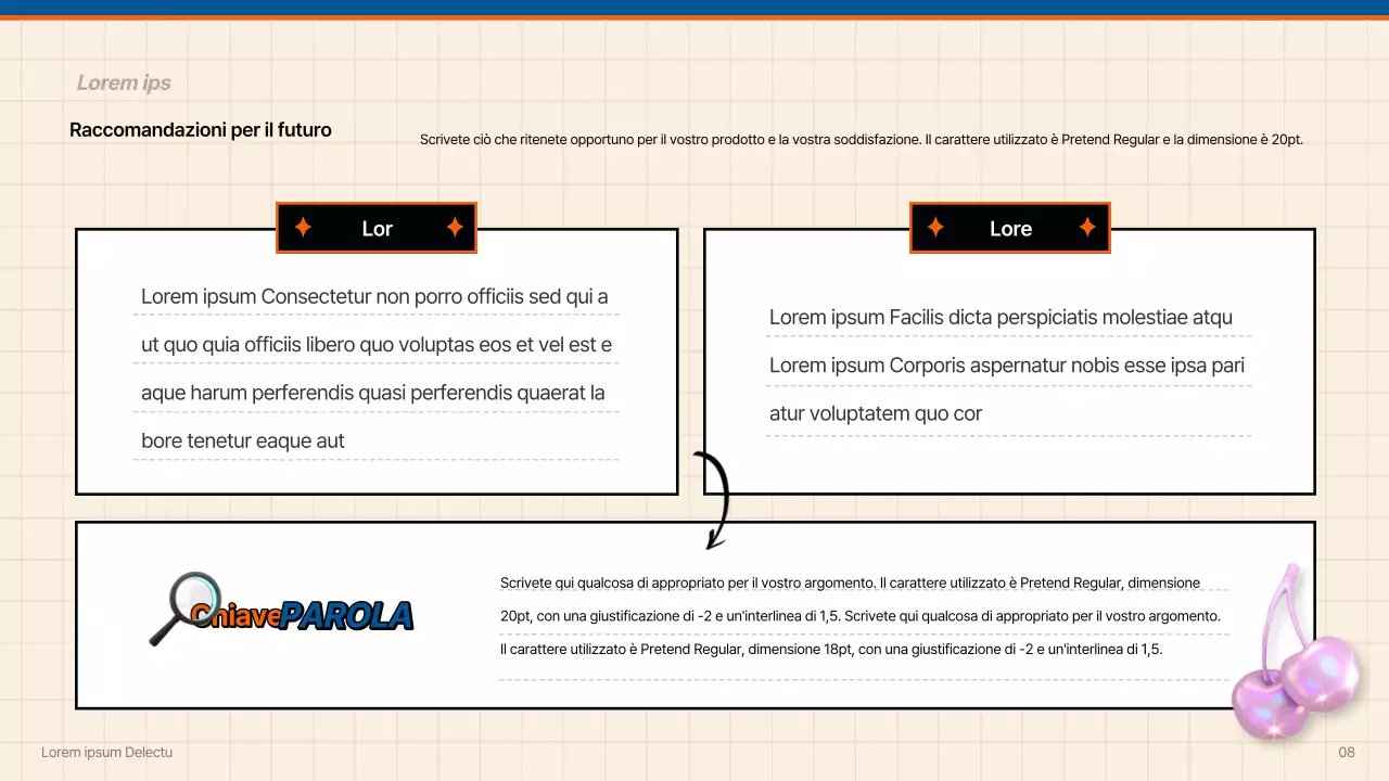 Rapporto sulle tendenze di consumo kitsch in blu e arancione
