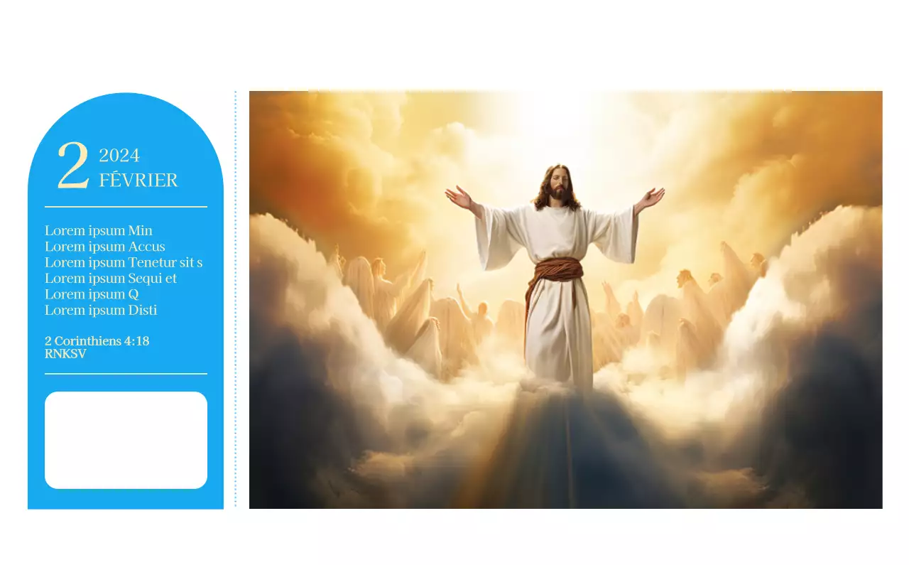 Calendrier d'église moderne bleu