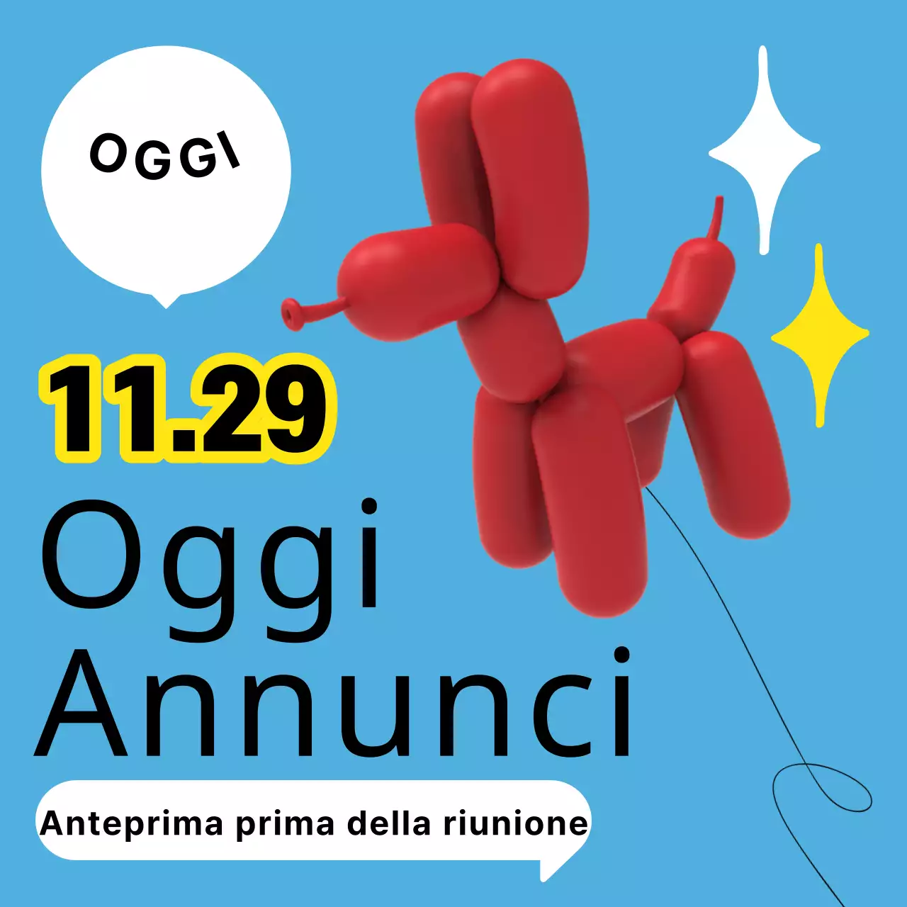 Annuncio di riunione a bolle d'aria blu e rosse di tendenza