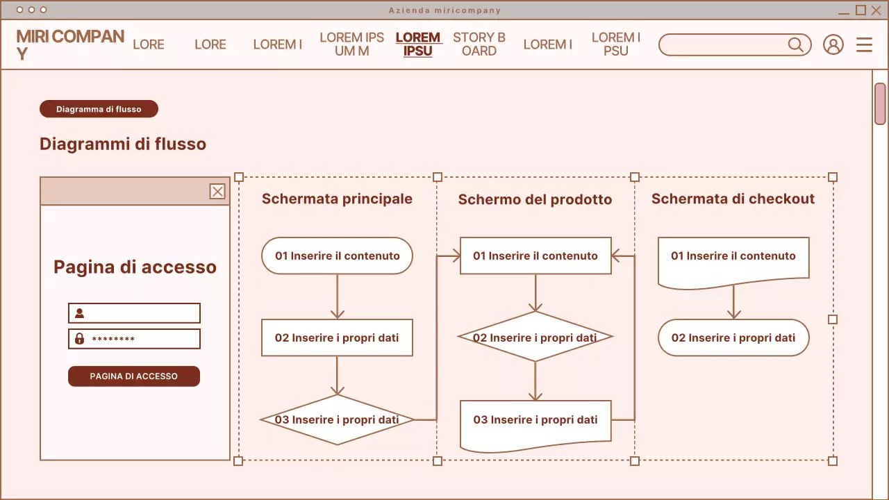 Briefing di design di pagina web semplice in beige e bianco