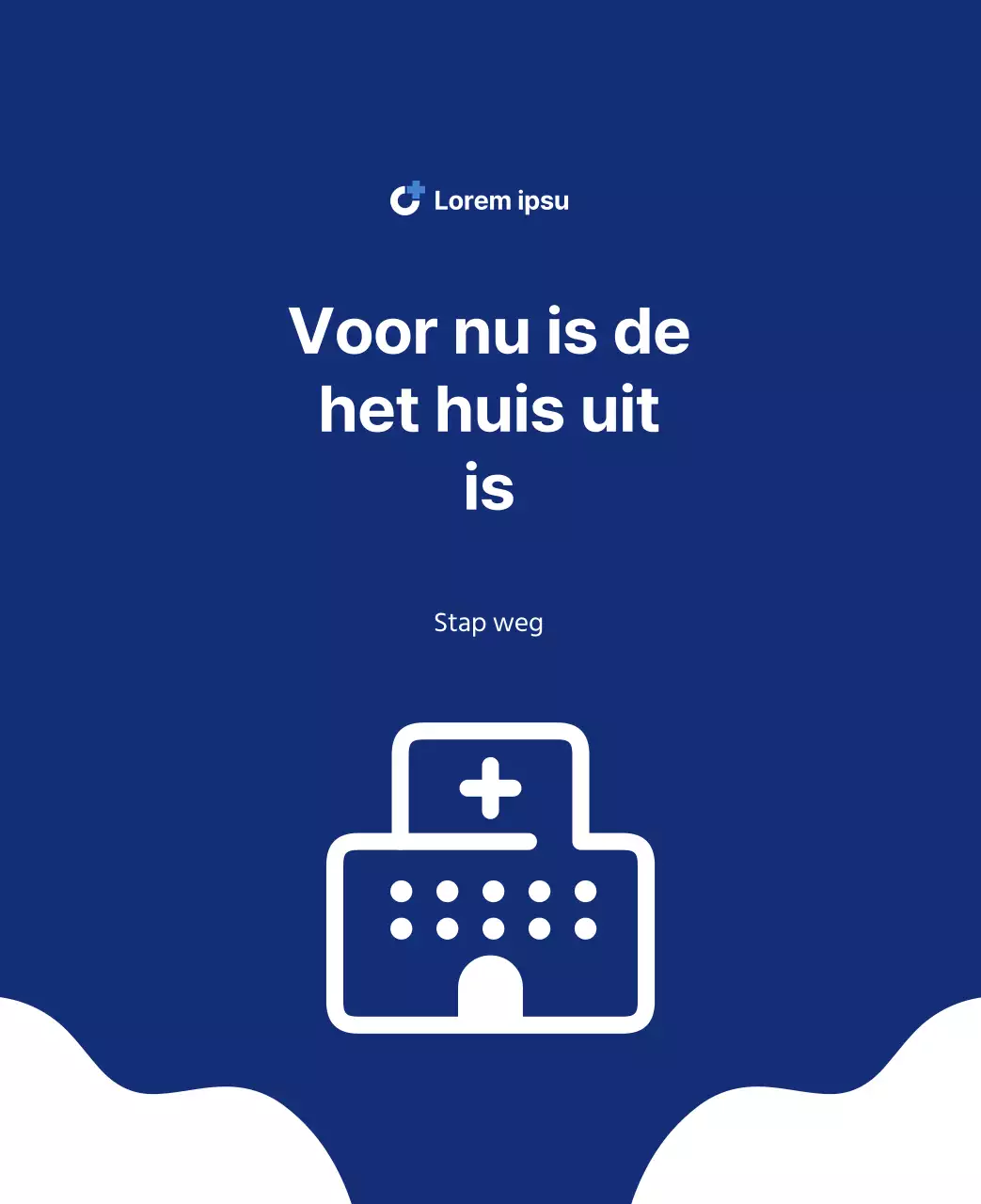 Eenvoudige kalender met strakke illustraties in blauw