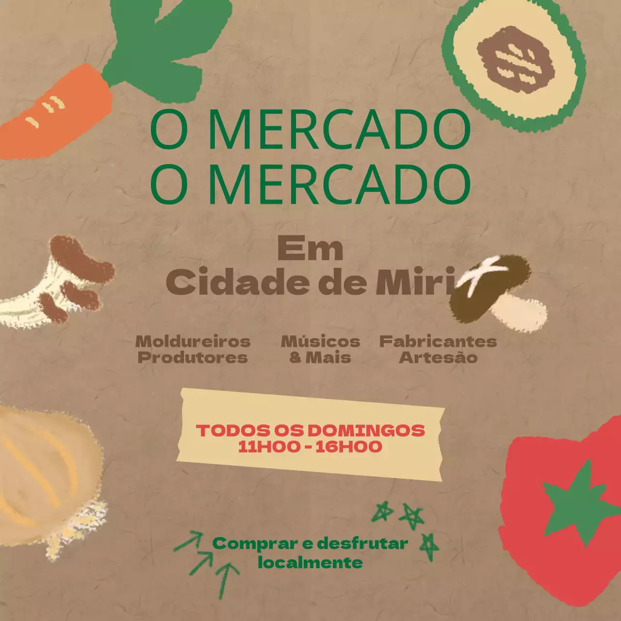 Promover mercados de agricultores em castanhos e verdes