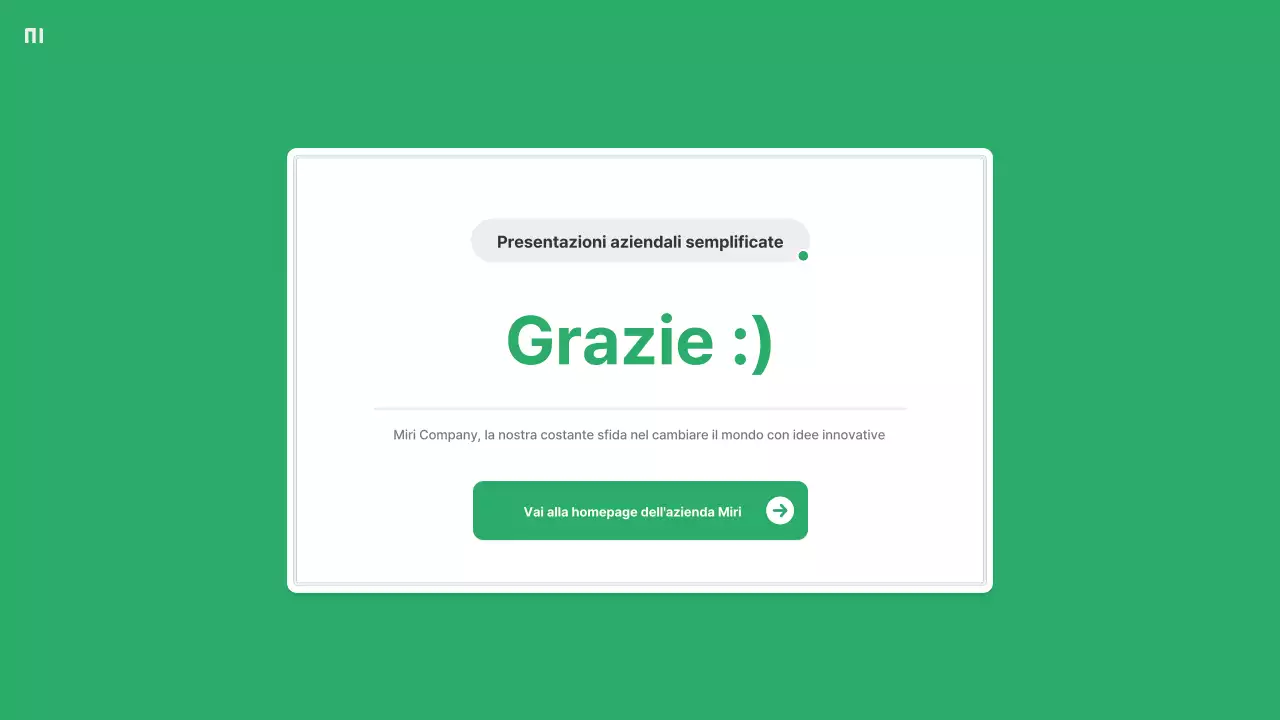 Un semplice profilo aziendale in verde e grigio