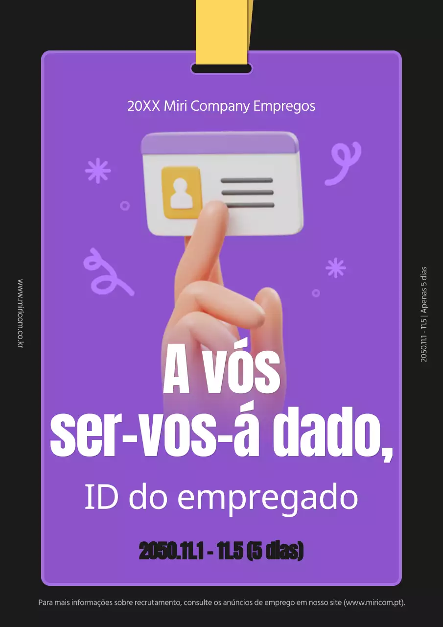 Promover empregos com um simples esquema de cores roxo e amarelo