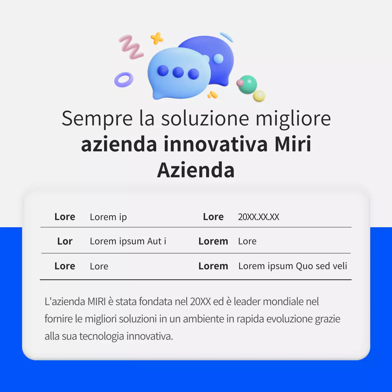 Un semplice profilo aziendale blu e verde