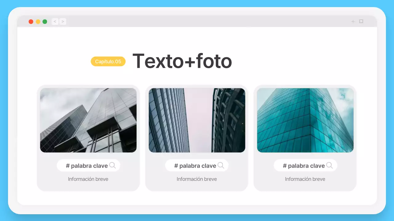 Marco de navegador sencillo en azul claro Perfil de la empresa
