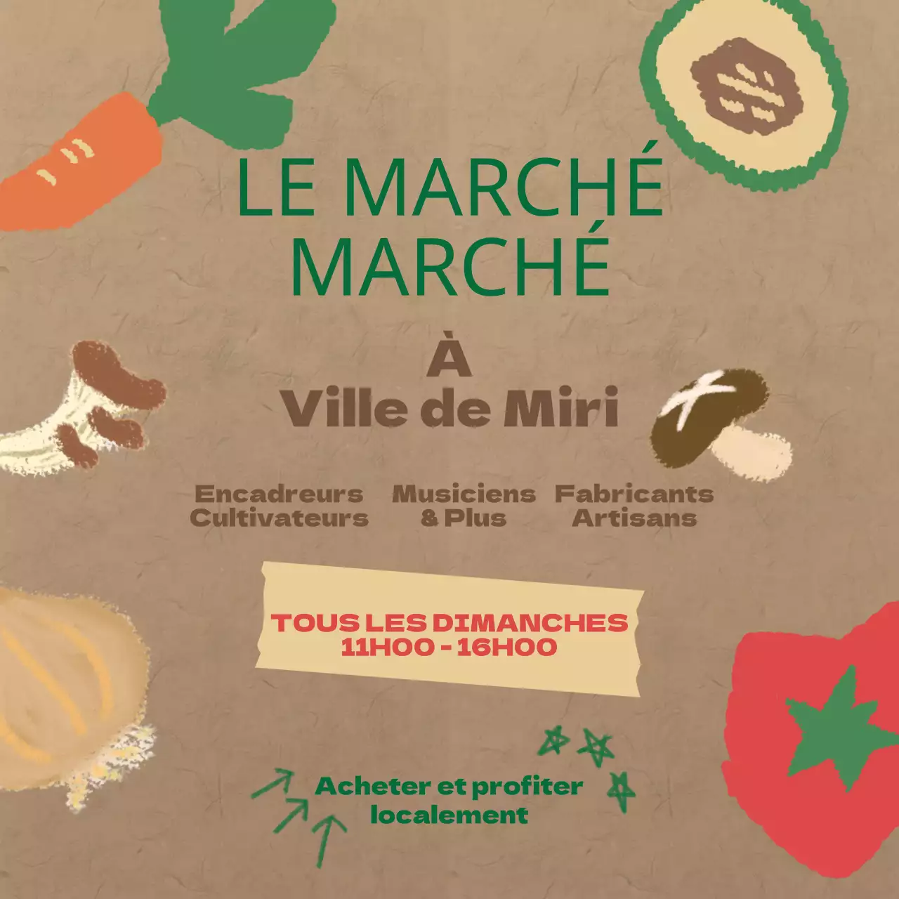 Promouvoir les marchés de producteurs dans les couleurs brunes et vertes