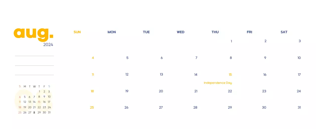 Business calendar with beautiful illustrations
