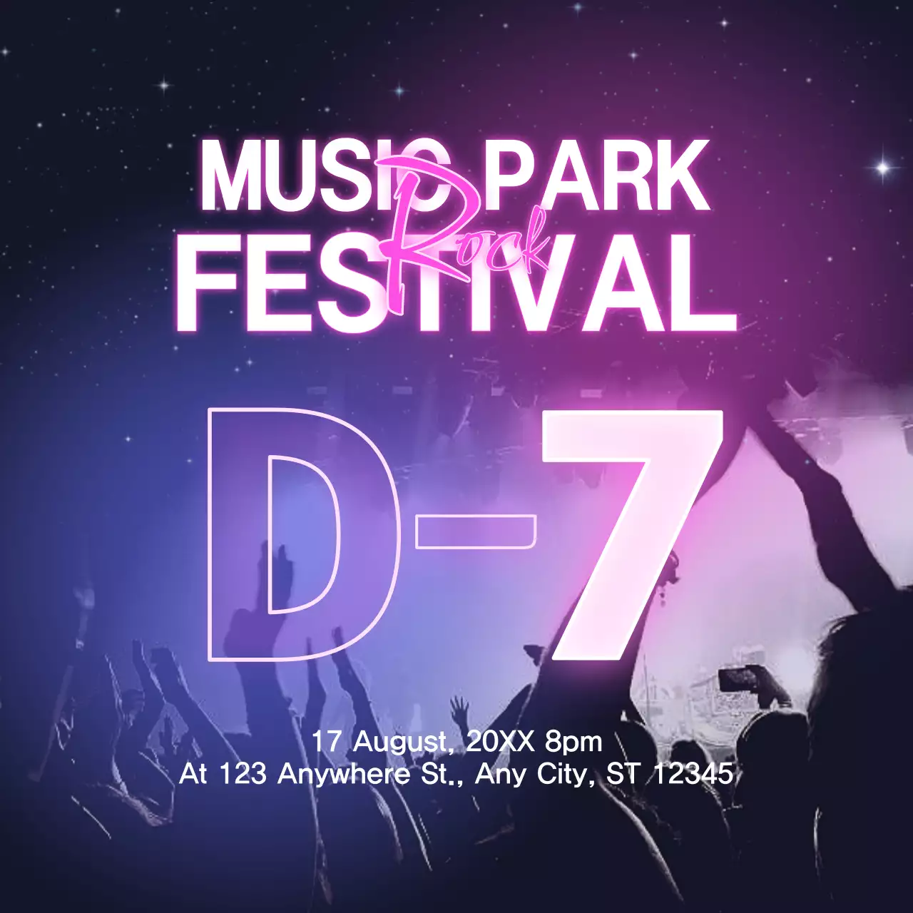 Purple Retro Music Event Social Media Post