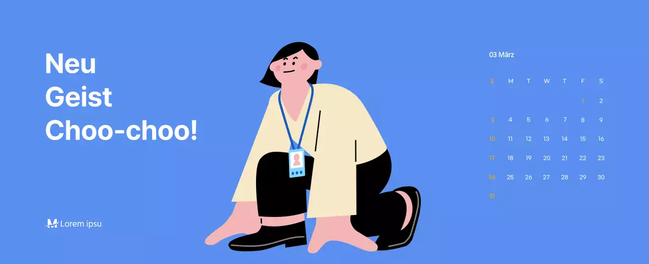 Motivationskalender mit energiegeladenen Illustrationen und positiven Zitaten auf hellblauem Hintergrund