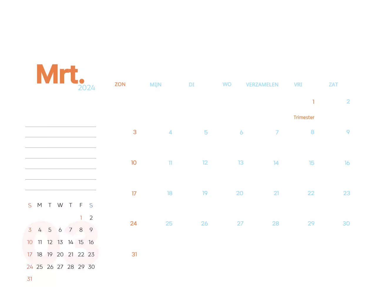 Werkkalender met prachtige illustraties