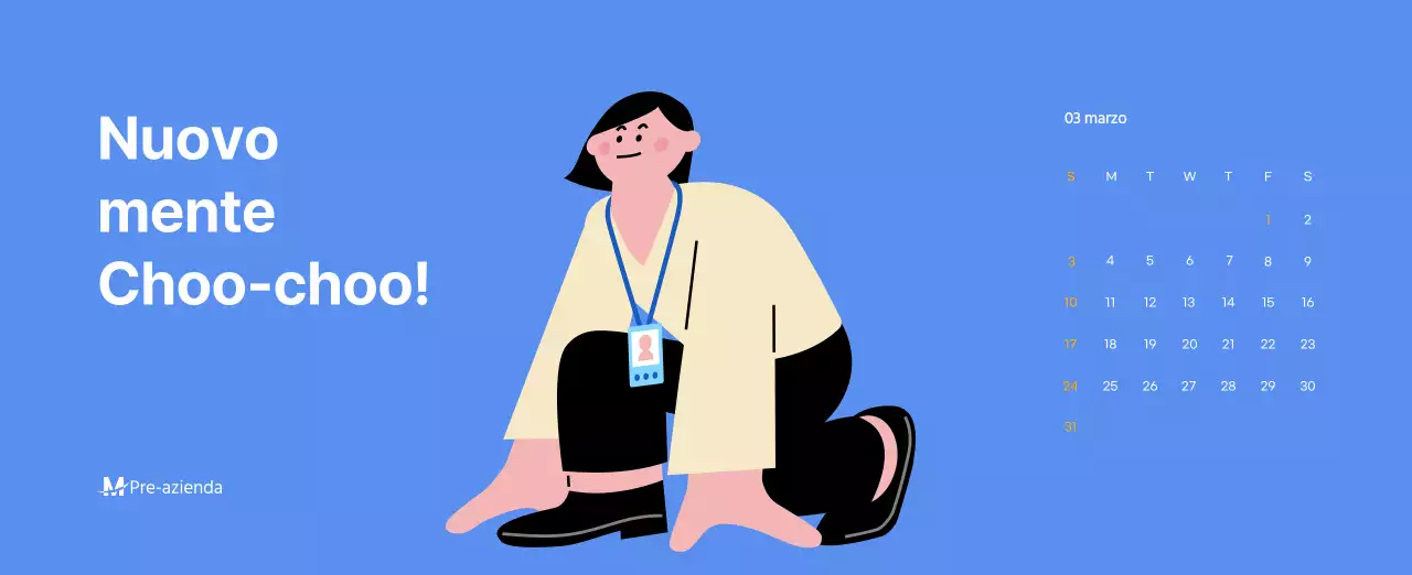 Calendario motivazionale con illustrazioni energetiche e citazioni positive su sfondo azzurro