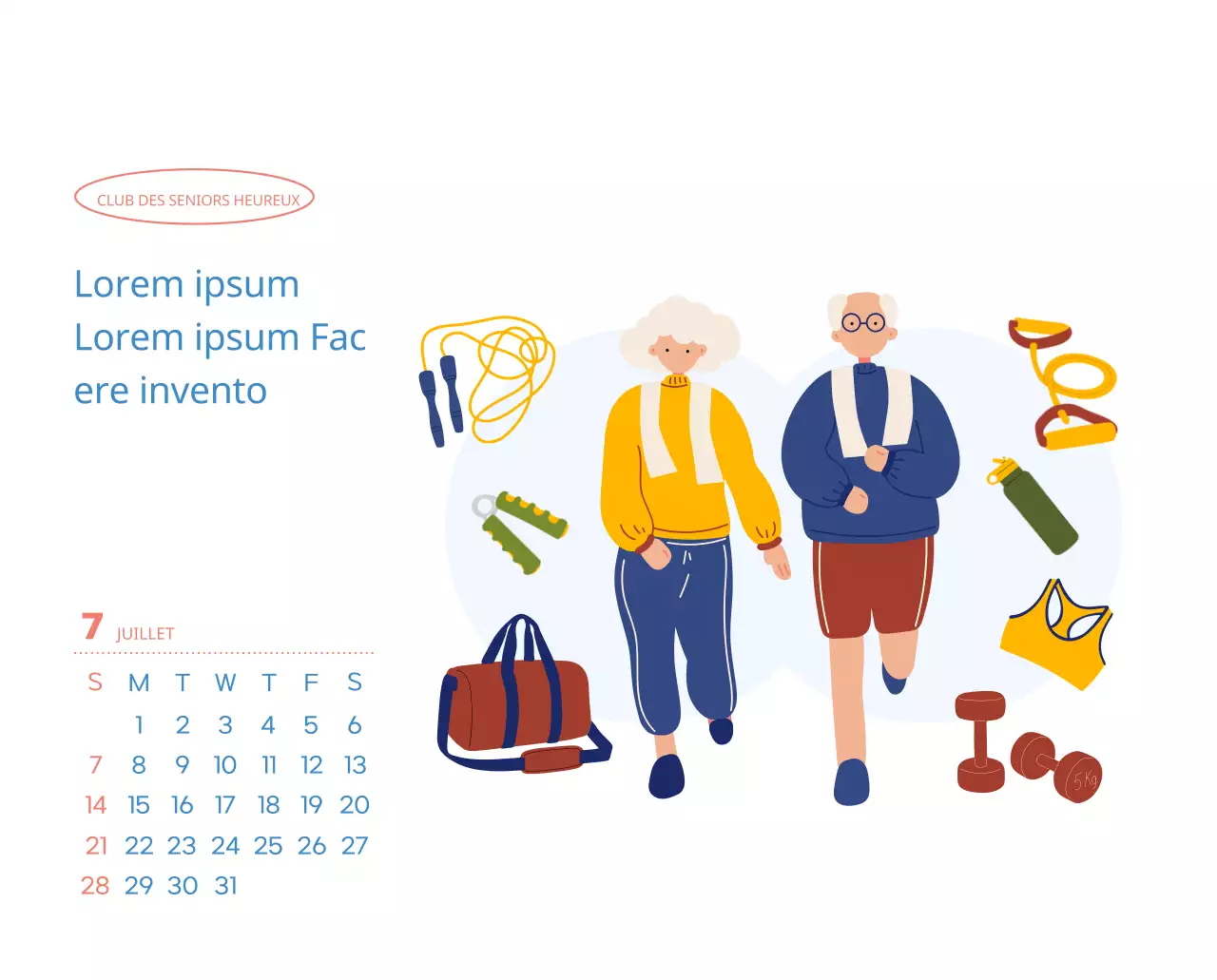 Calendrier de travail avec de belles illustrations