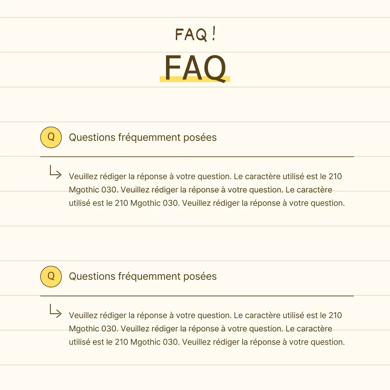 Une présentation de produit simple en jaune et beige