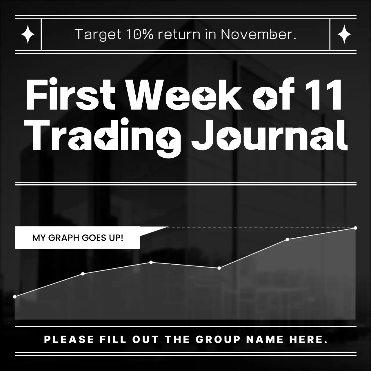 Black Modern Trading Journal Social Media Post
