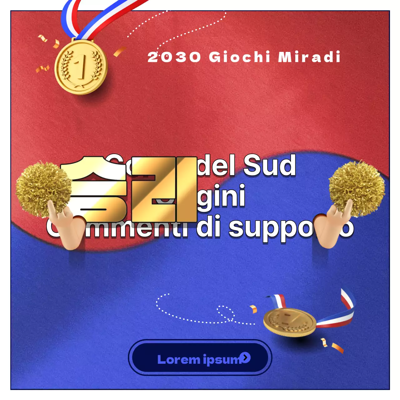 Promuovete il vostro evento con l'oro e il bianco per sostenere la Corea del Sud