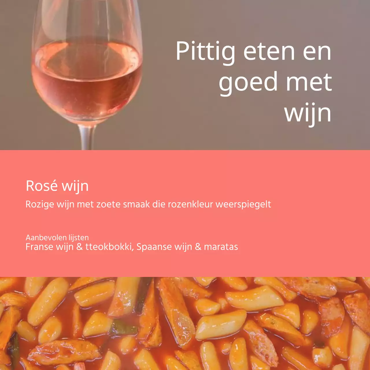 Moderne wijnadviesadvertentie in rood en beige