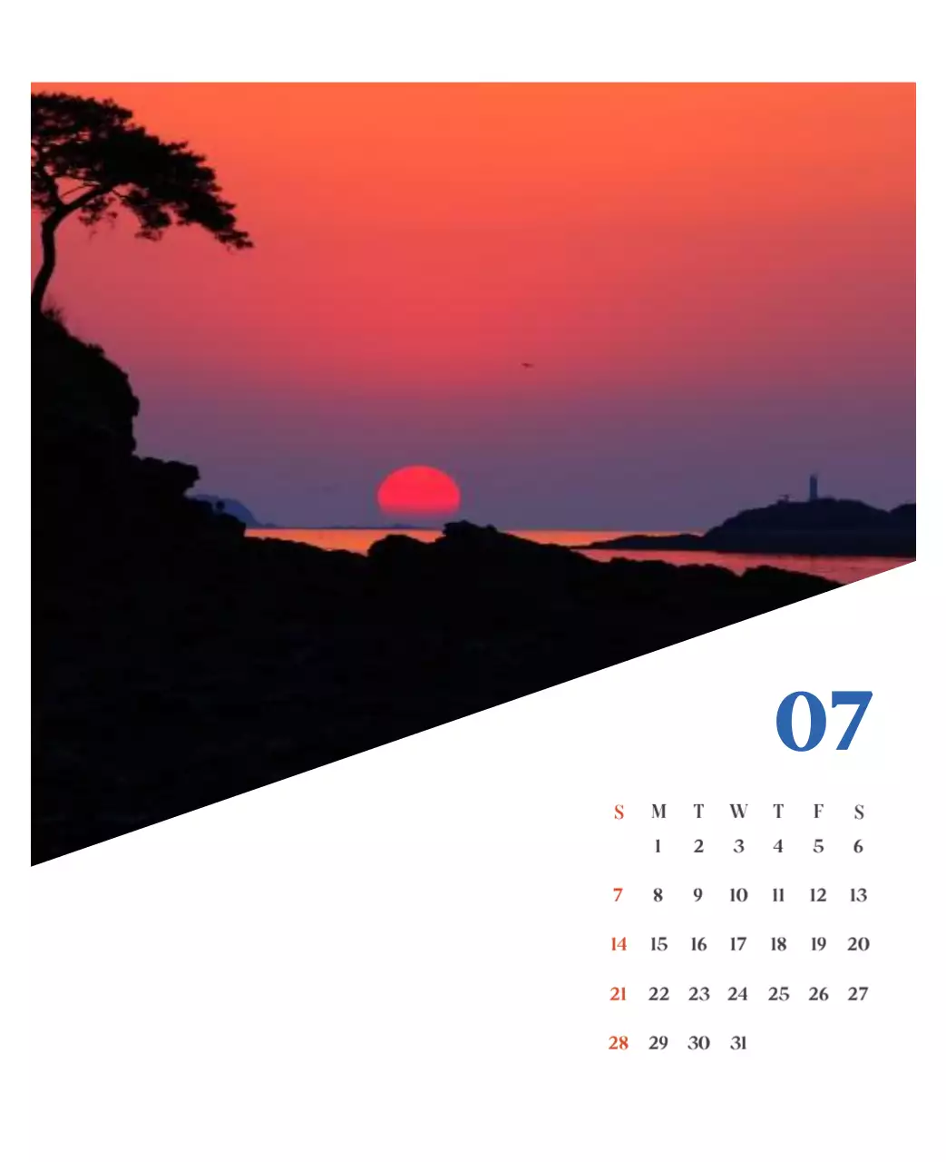 Calendrier hospitalier avec photos de paysages saisonniers