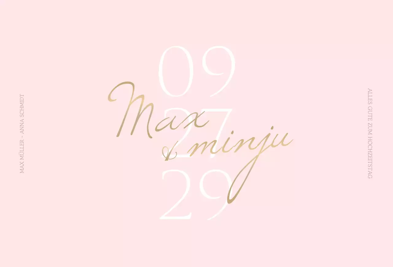 Einfache Hochzeitseinladungen in Rosatönen