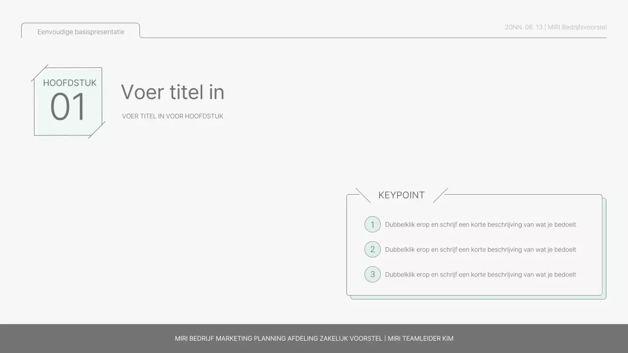 Eenvoudig basisrapport in lichtblauw en lichtgroen