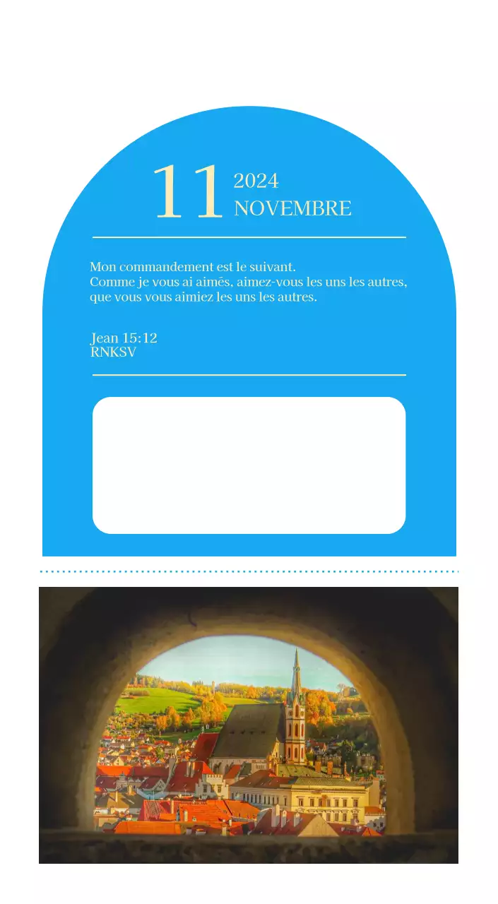 Calendrier d'église moderne bleu