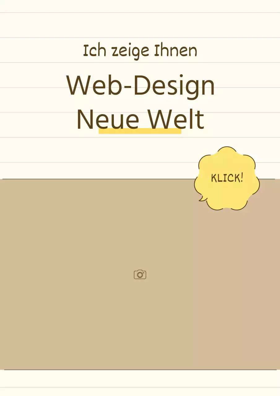 Eine einfache Storytelling-Produktpräsentation in Gelb und Beige