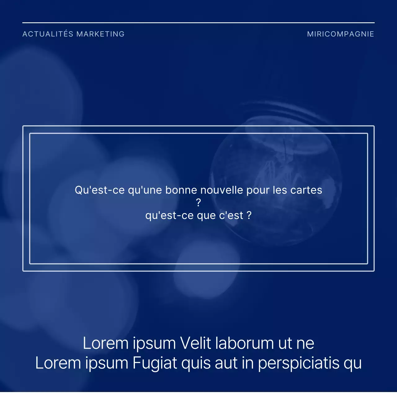 Promouvoir un cadre photo simple en bleu et blanc