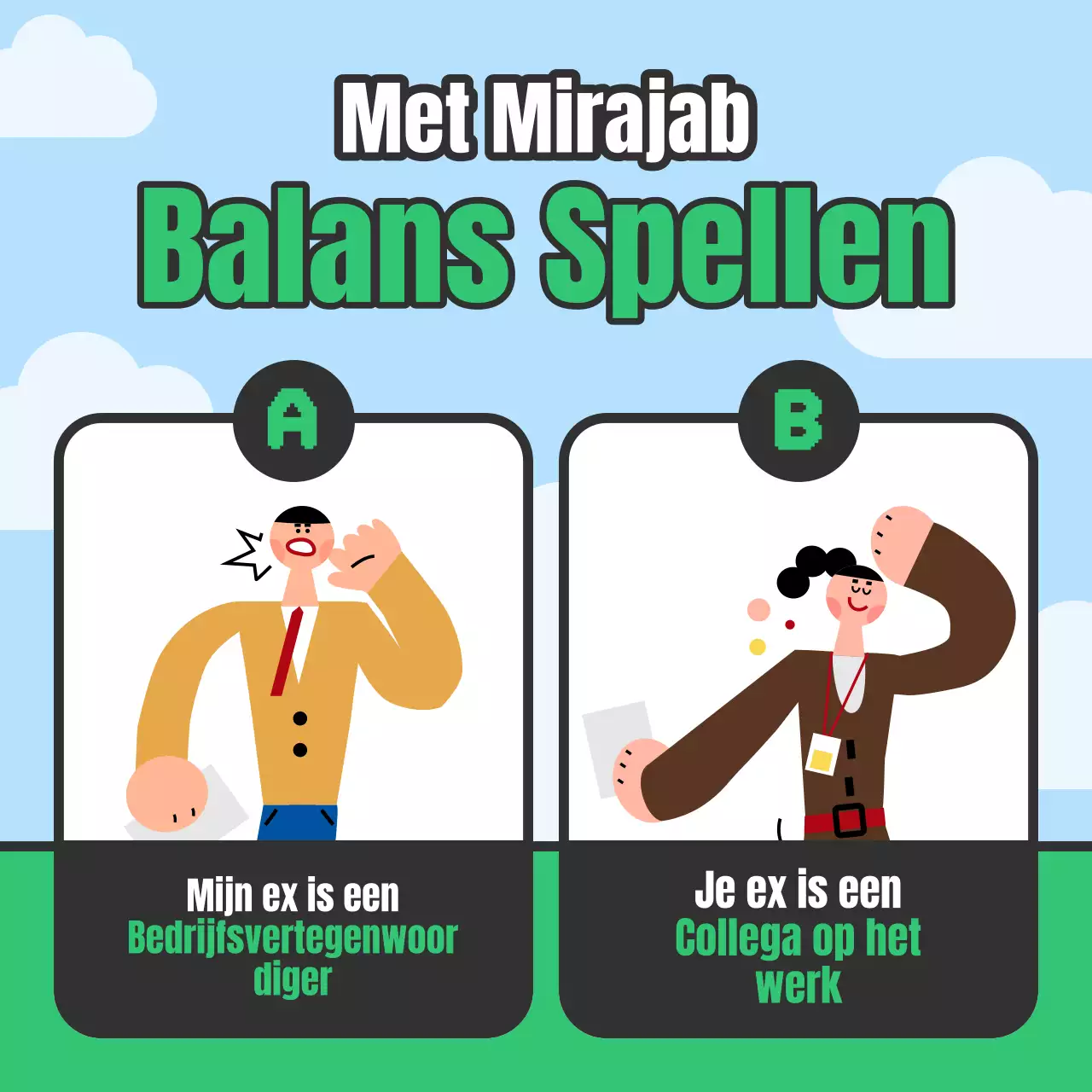 Een eenvoudig concept balansspel in groen en zwart @greenblack