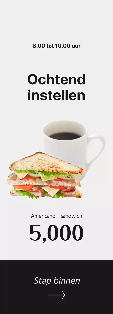 Promoot je café met koffieafbeeldingen en een zwart lettertype voor een strakke uitstraling