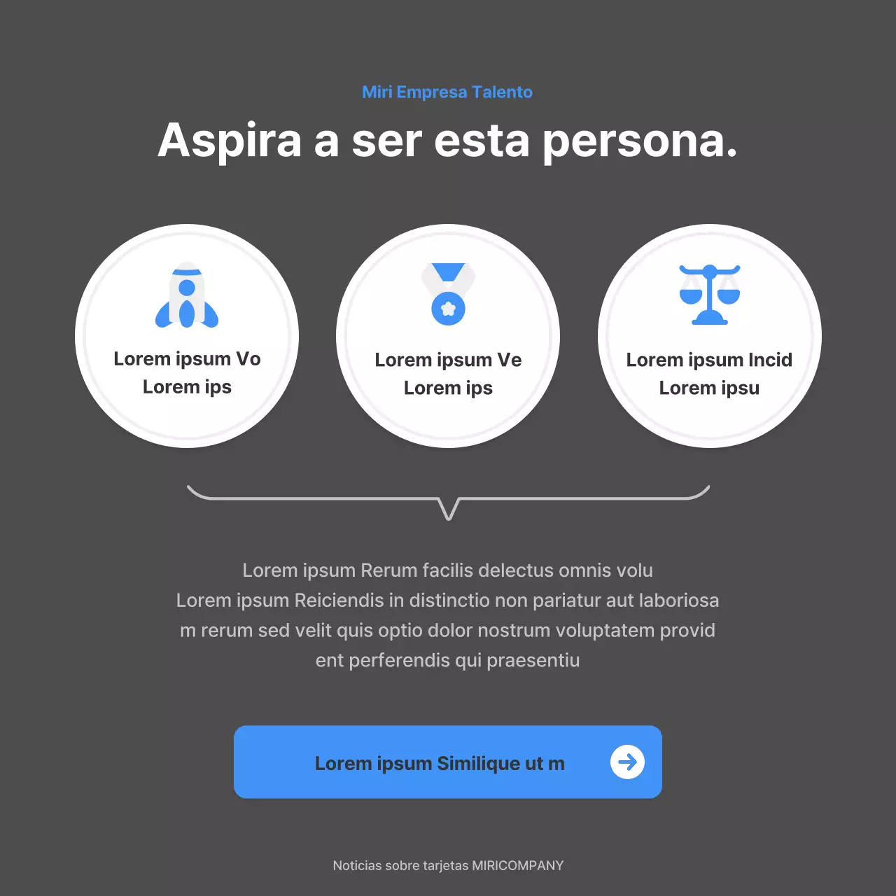 Un sencillo anuncio de empleo en azul y gris