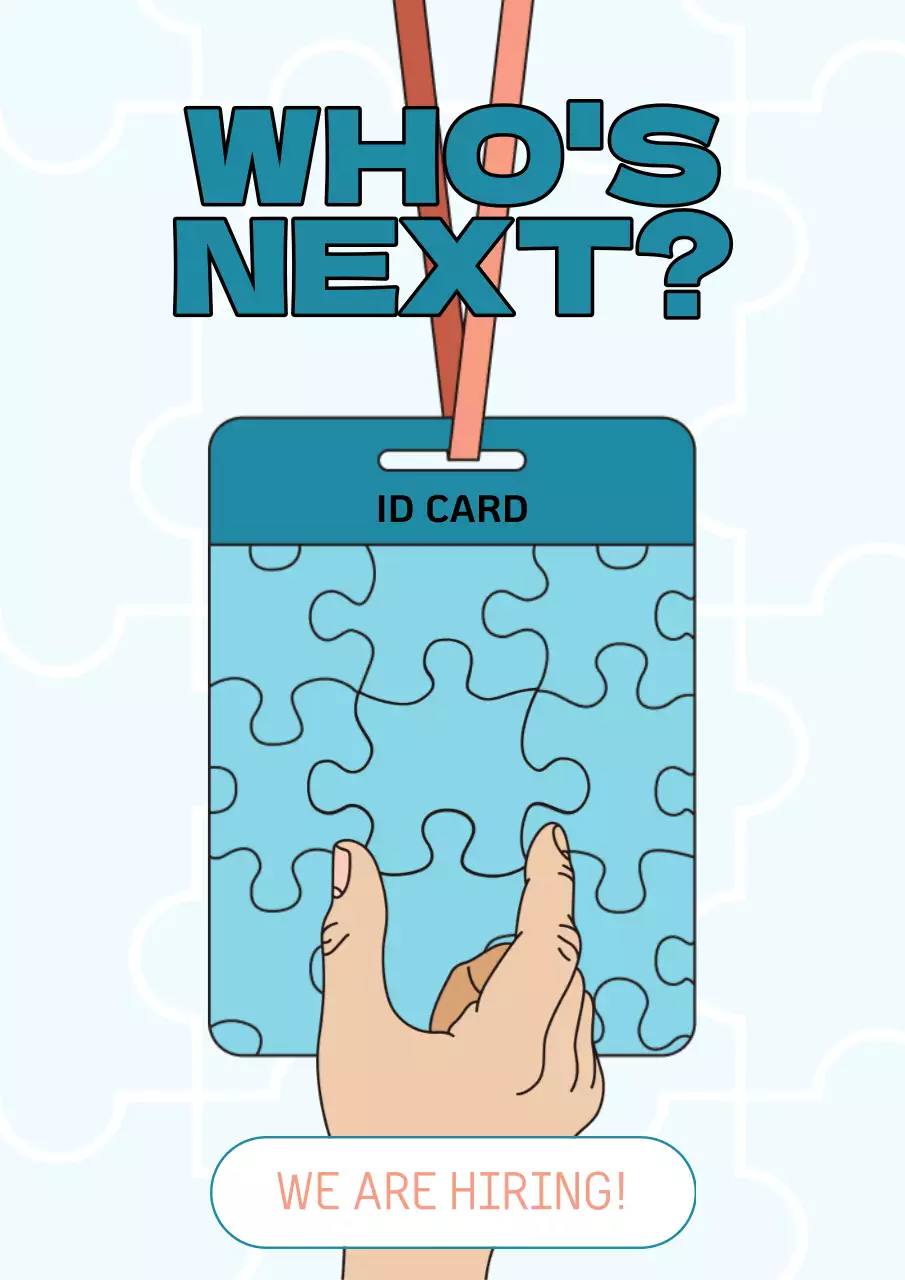 블루 미니멀 채용 공고 포스터