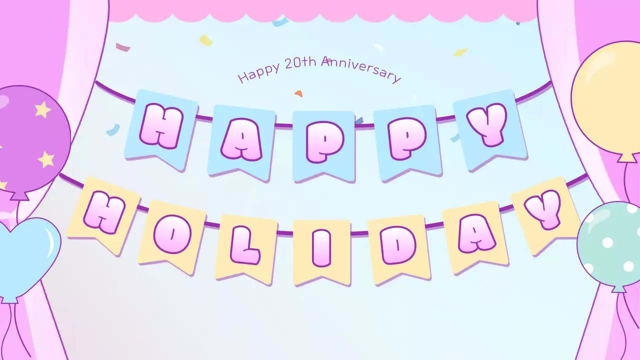 핑크 플레이풀 기념일 발표 프레젠테이션