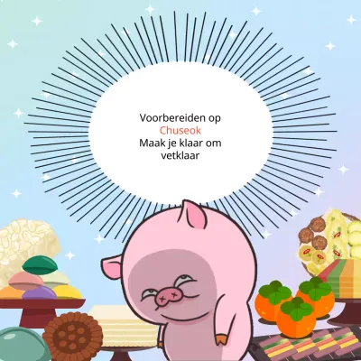 Schattig munt en mauve B-rang Chuseok feestelijk eten @cutefoods