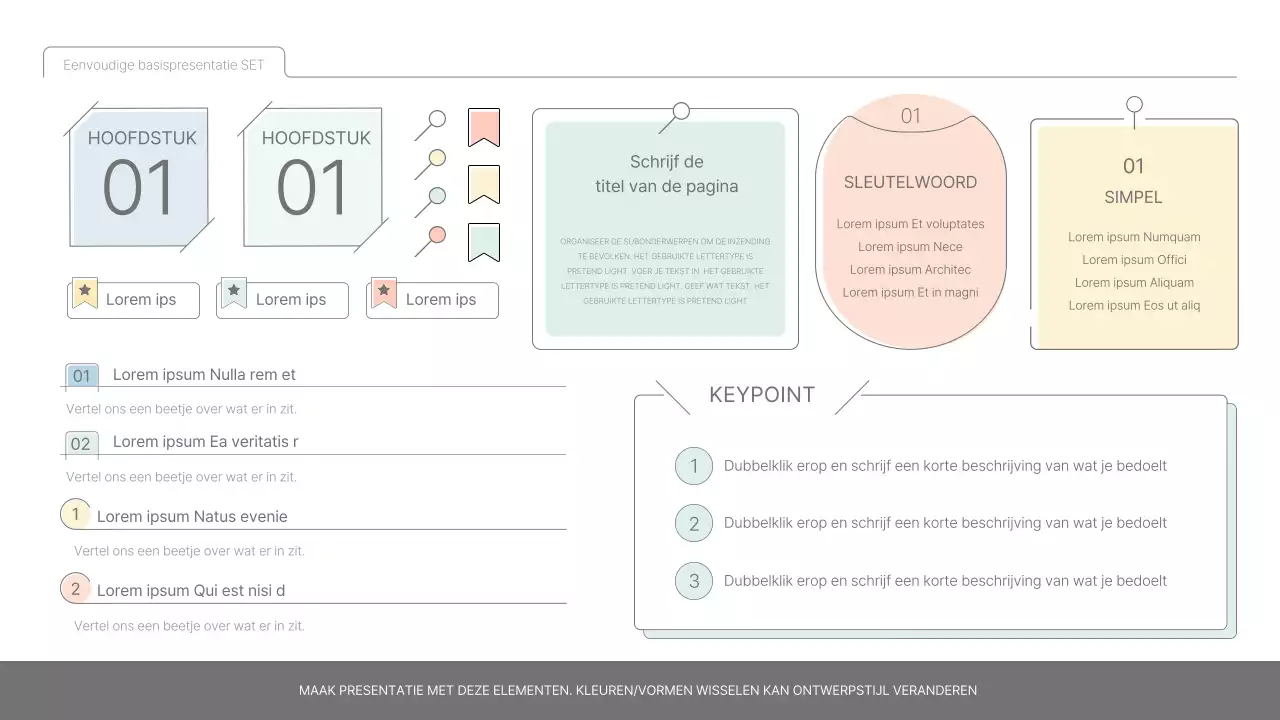 Eenvoudig basisrapport in lichtblauw en lichtgroen