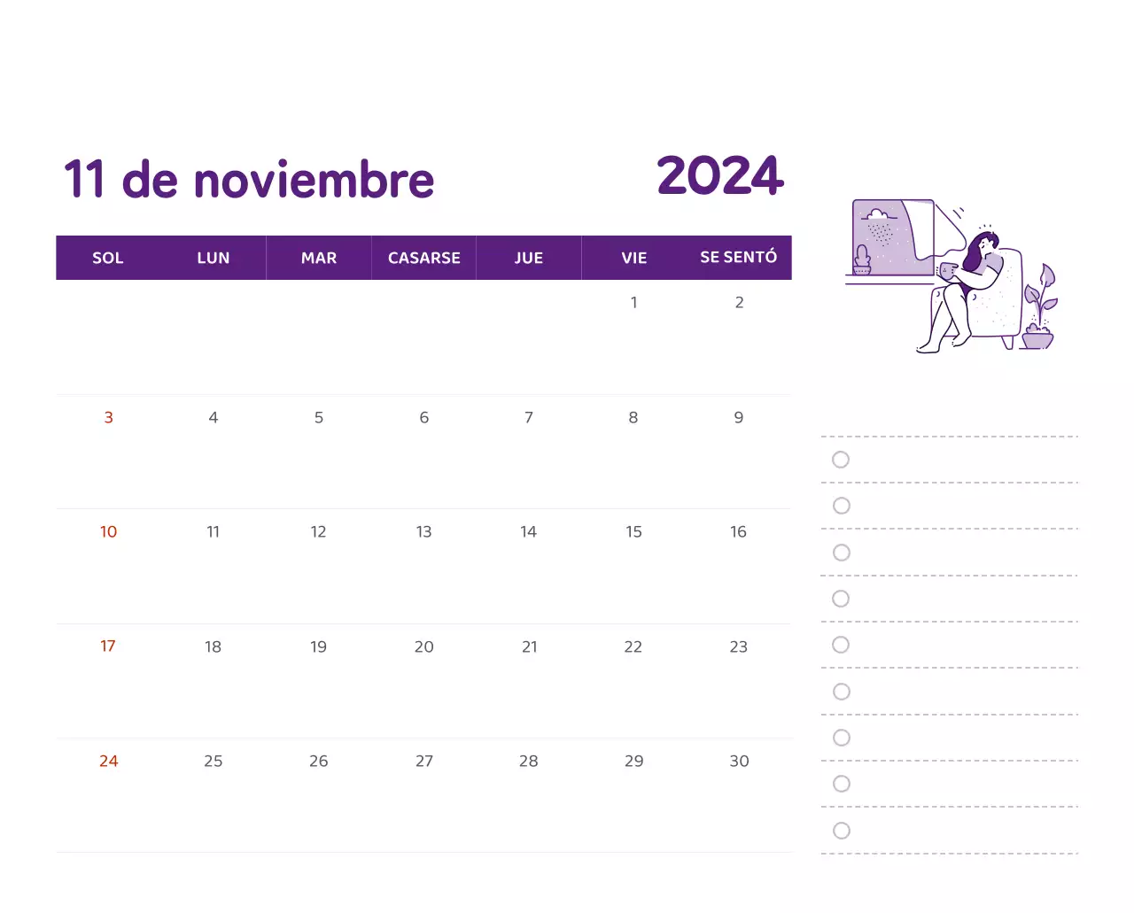 Un calendario con ilustraciones llenas de color y emoción