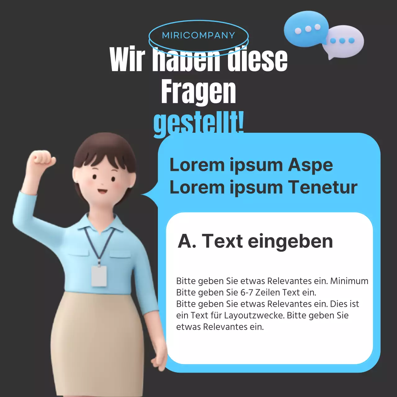 Hellblauer einfacher Interviewbericht