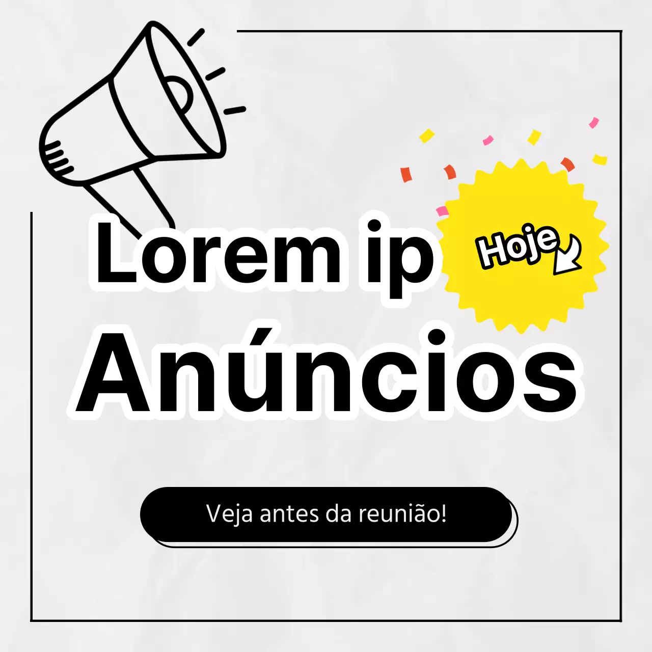 Anúncio simples de reunião de clube negro