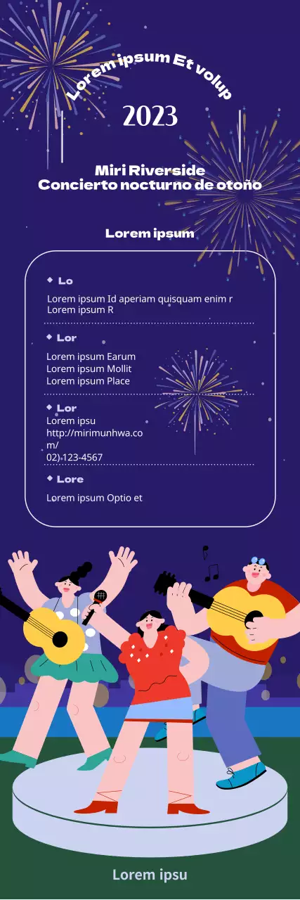 Promueva un concierto festivo de otoño con fuegos artificiales