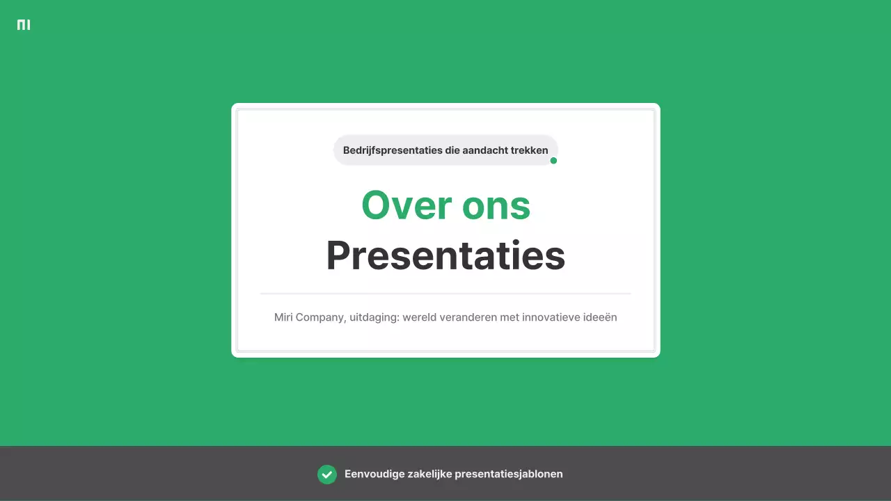 Een eenvoudig groen en grijs bedrijfsprofiel