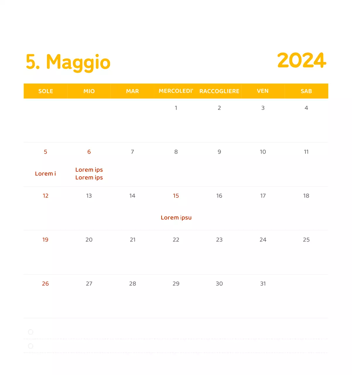 Un calendario con illustrazioni colorate ed emozionali