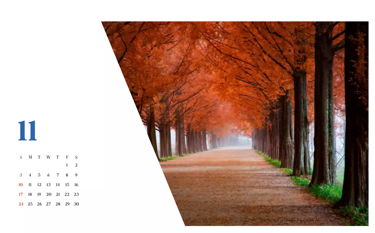 Ziekenhuiskalender met seizoensgebonden landschapsfoto's