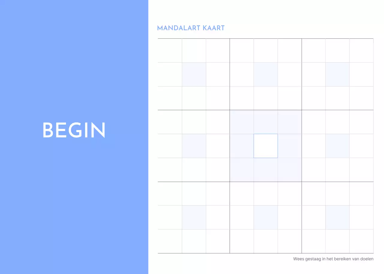 Goal tracker kalender met een vleugje blauw