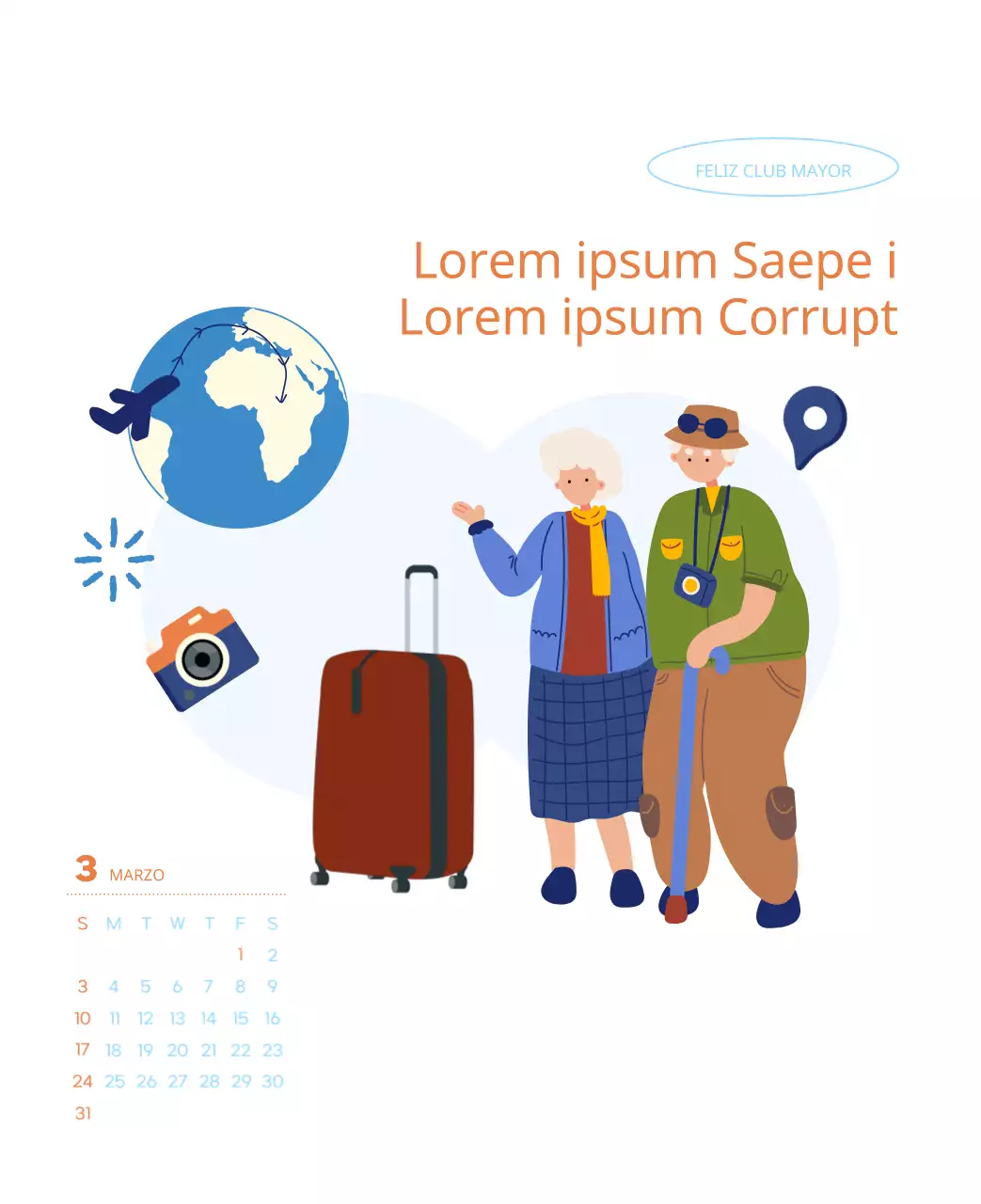 Calendario laboral con bellas ilustraciones