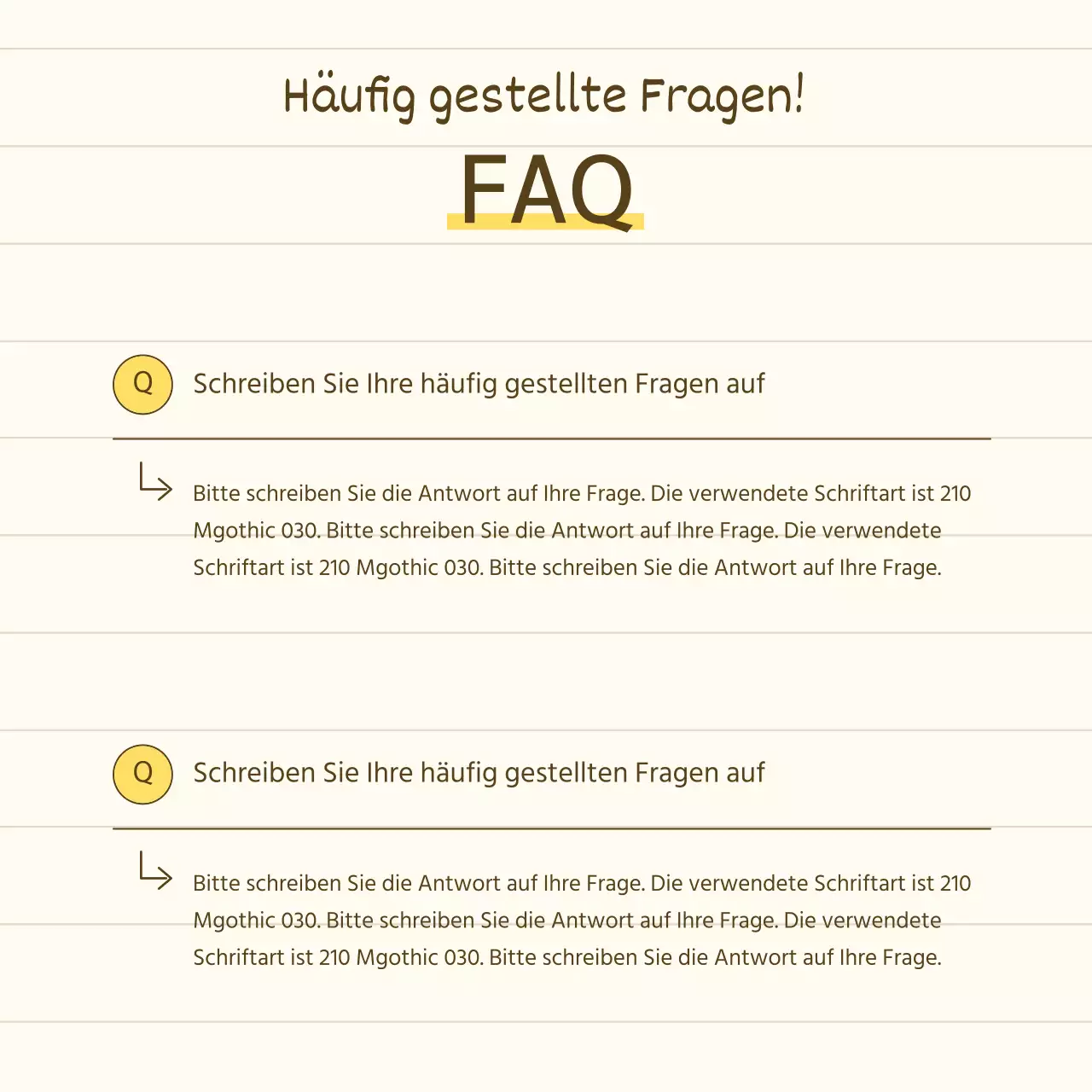 Eine einfache Storytelling-Produktpräsentation in Gelb und Beige