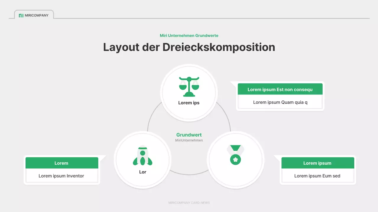 Ein einfaches grünes und graues Unternehmensprofil