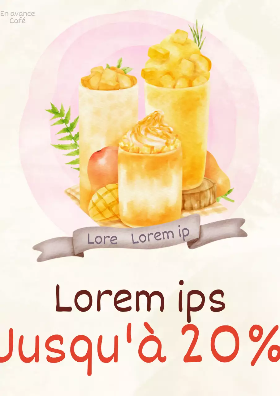 Promouvoir un menu de café branché en ivoire et orange