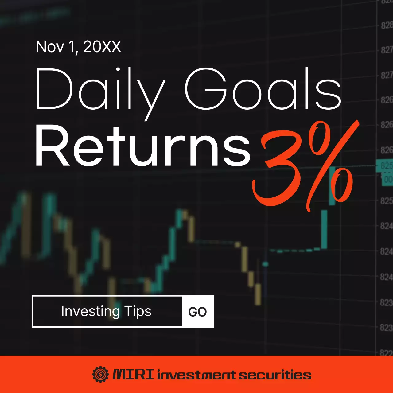 오렌지 모던 투자 홍보 소셜 미디어 게시물